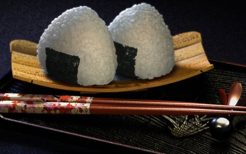 Two onigiri rice balls