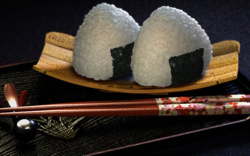Two onigiri rice balls