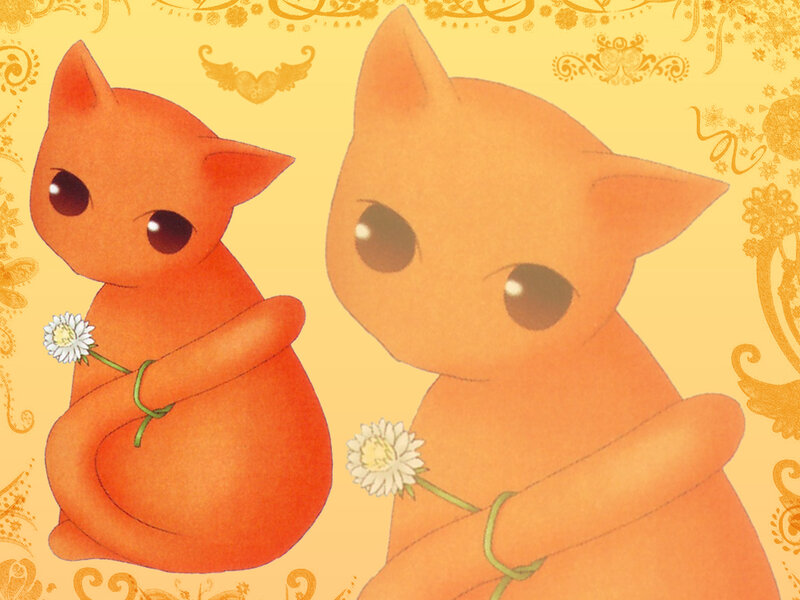 Two Orange Cats — Calm, Digital Art