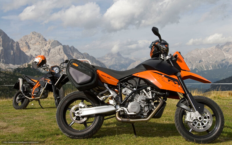 Two Orange Motorcycles