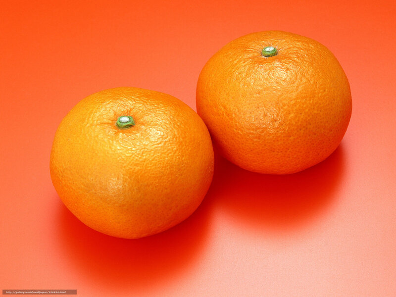 Two oranges on red background