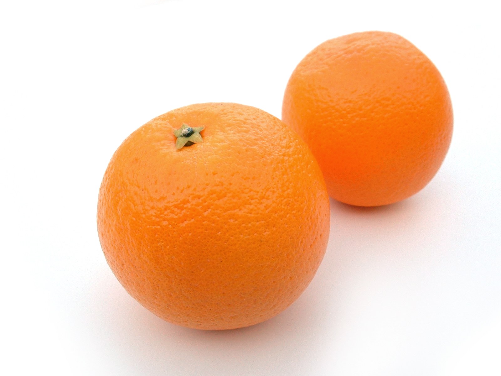 Two oranges on white background