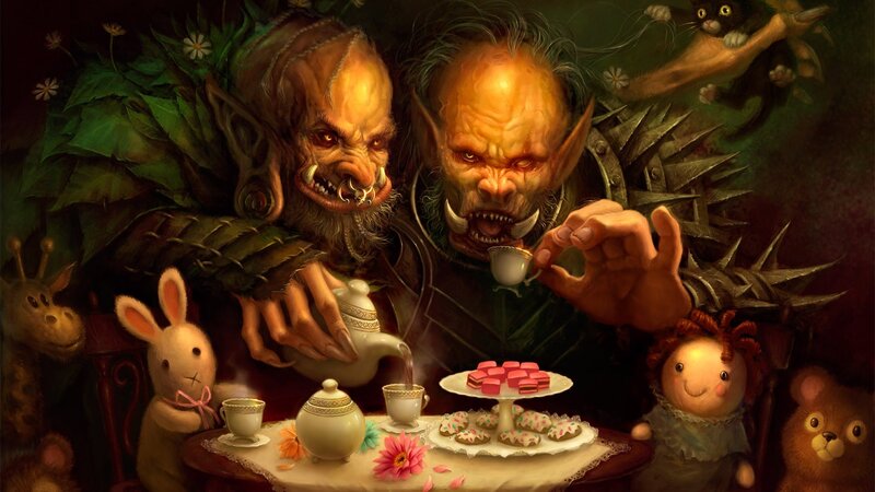 Two Orcs Having Tea