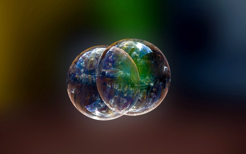 Two Overlapping Bubbles — Green