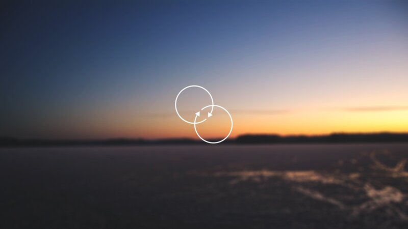 Two Overlapping Circles — Blue