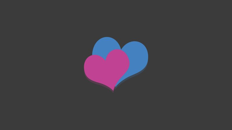 Two Overlapping Hearts — Blue, Calm