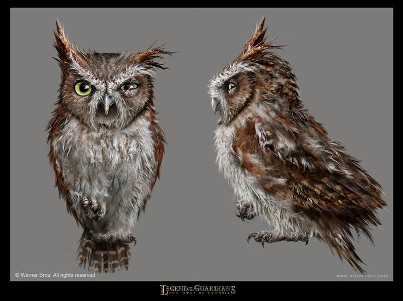 Two Owls in Profile