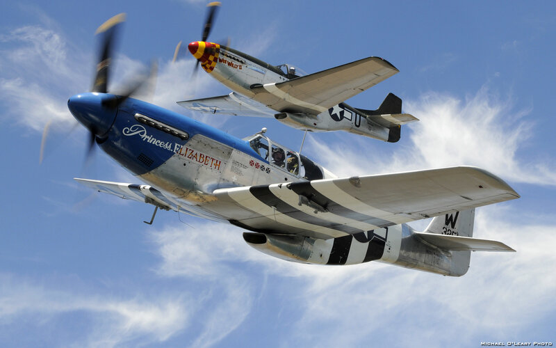 Two P-51 Mustang Planes — Blue