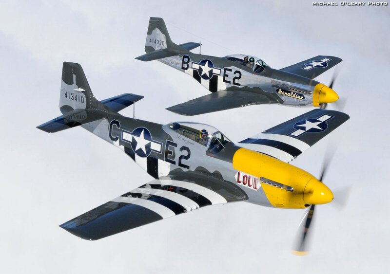 Two P-51 Mustang Planes — Gray