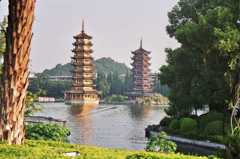 Two Pagodas in Guilin