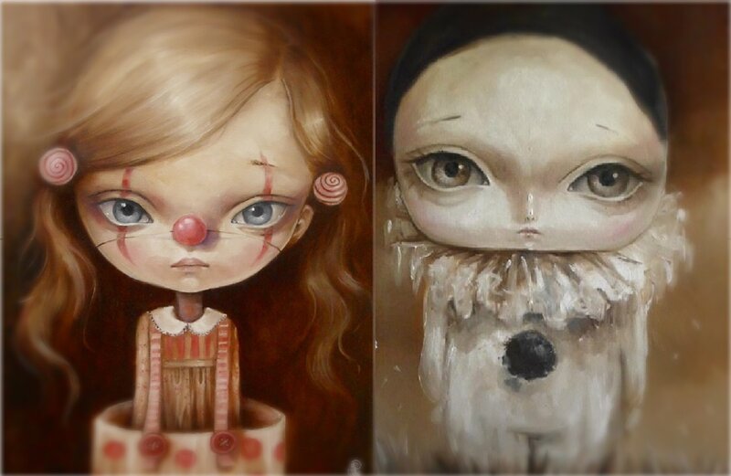 Two Painted Doll Figures