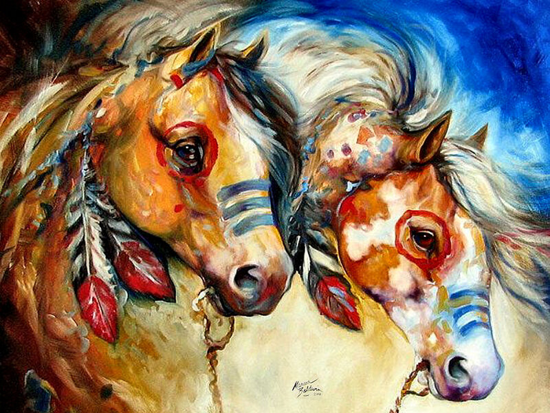 Two Painted Horses