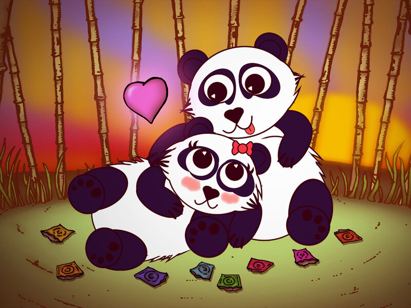 Two Pandas in Bamboo