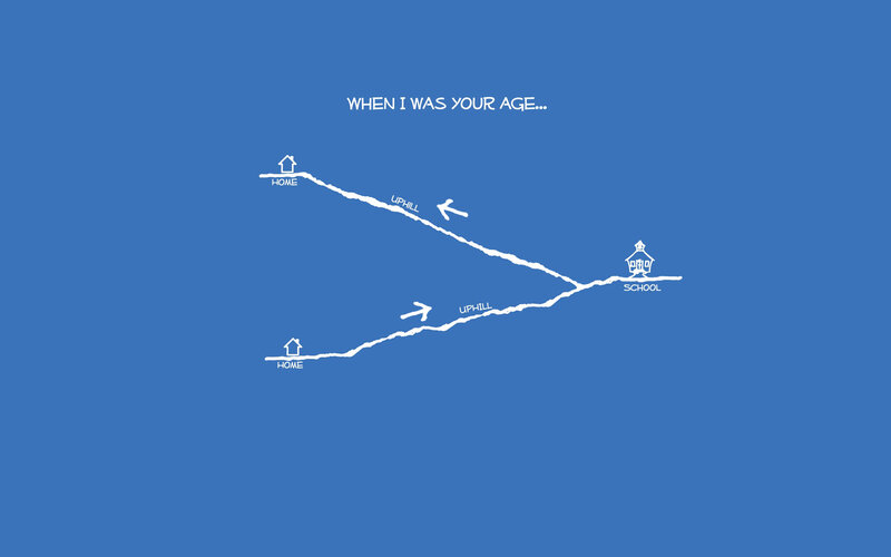 Two Paths to School — Blue