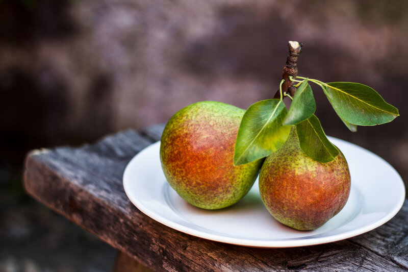 Two Pears on a Plate — Green
