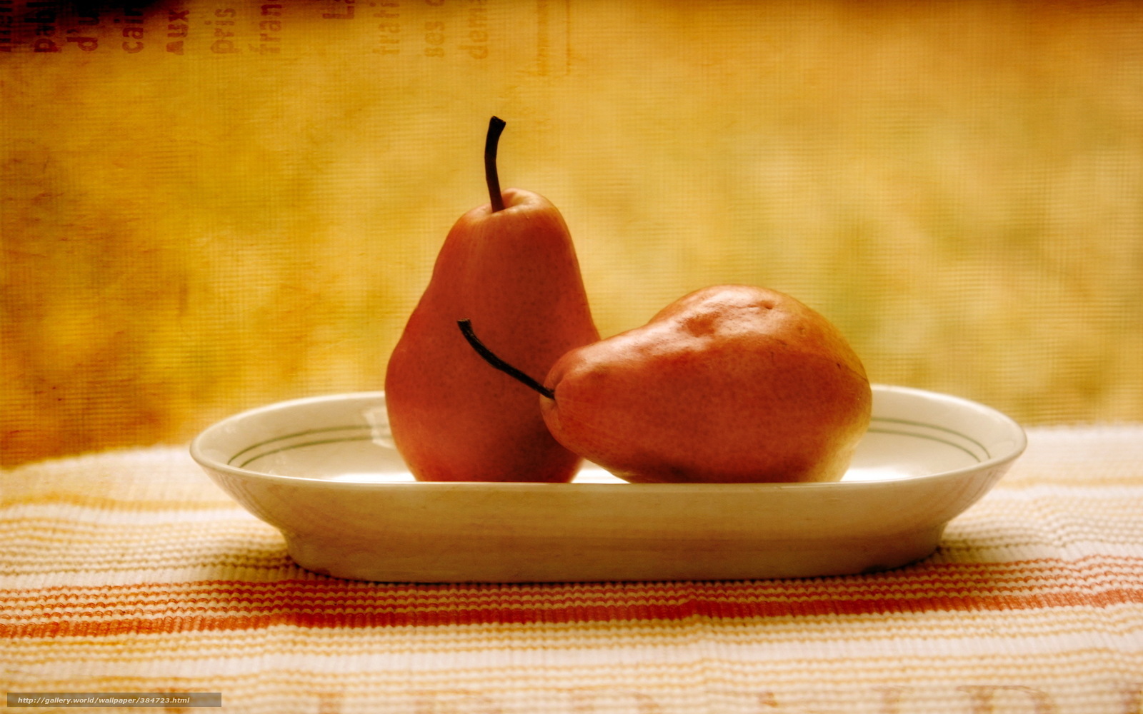 Two pears on a plate