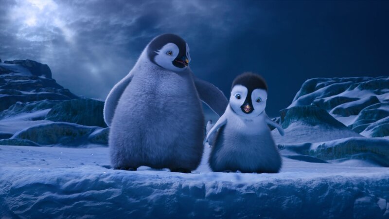 Two Penguin Chicks — Blue, Dramatic