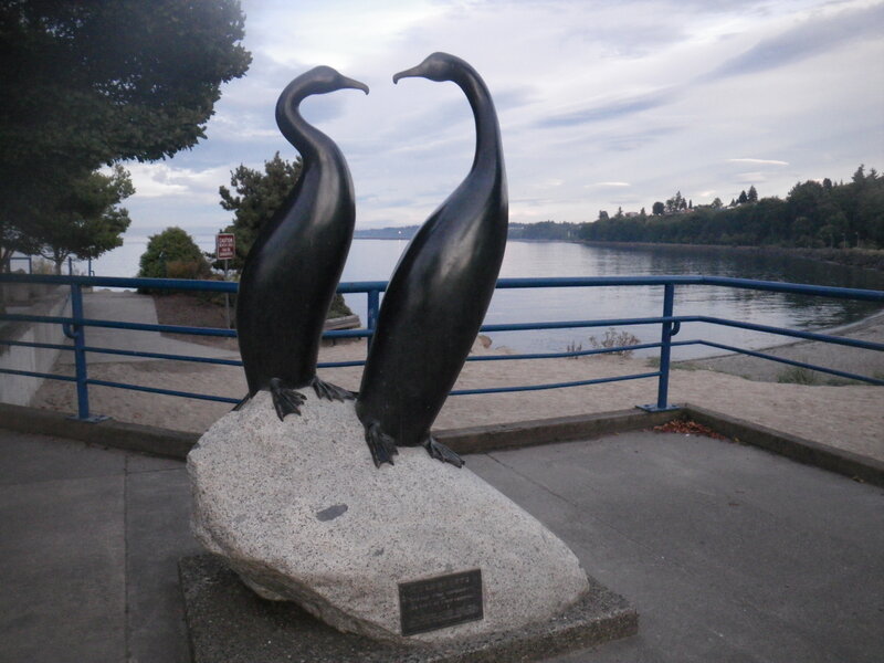 Two Penguin Statues