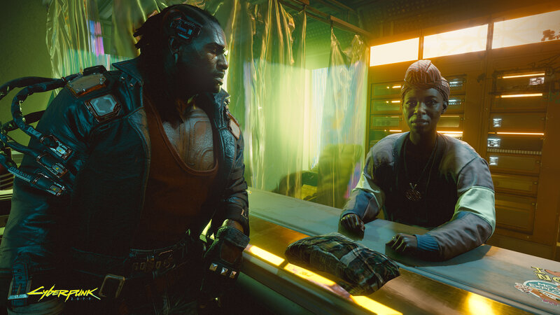 Two People at a Counter