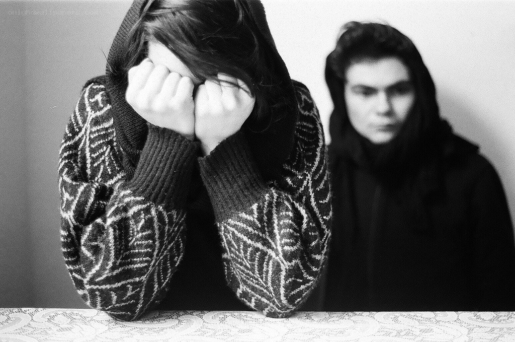 Two people at a table