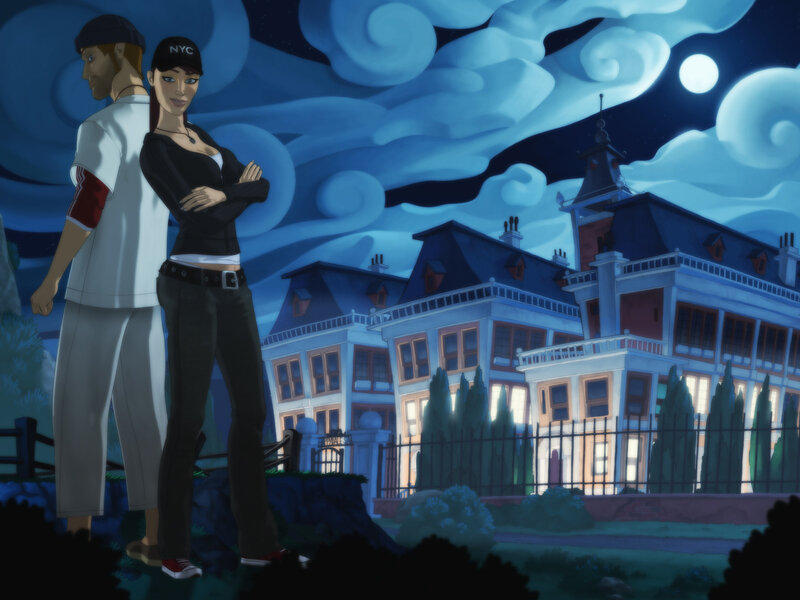 Two People at Night