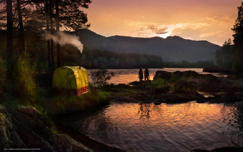 Two People at Riverside