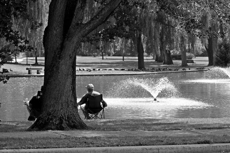 Two People by Pond
