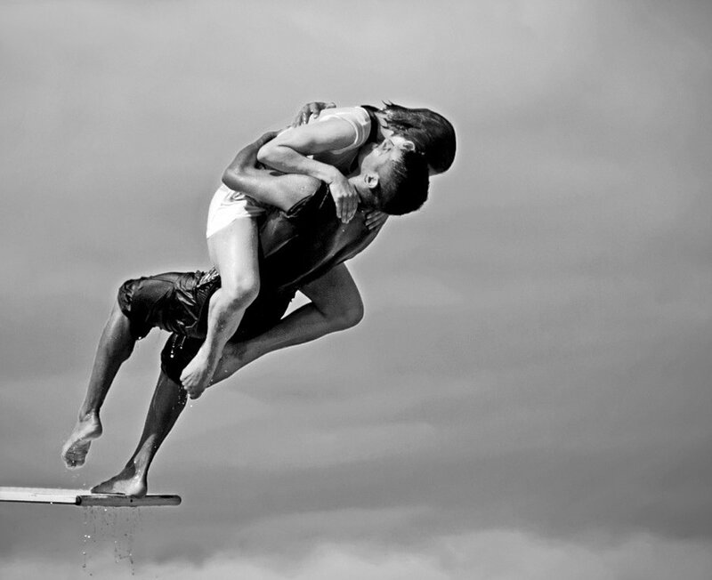 Two People Diving