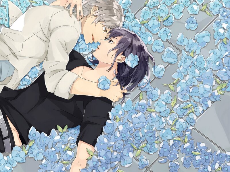 Two People Embracing — Blue, Romantic