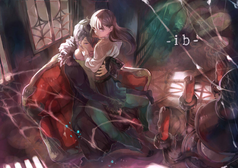 Two People Embracing — Red, Dramatic, Night