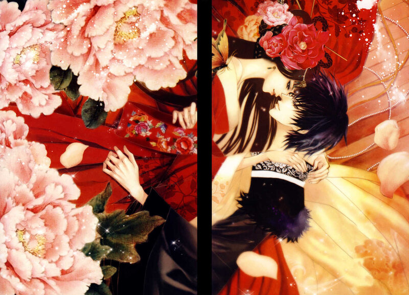 Two People Embracing — Red