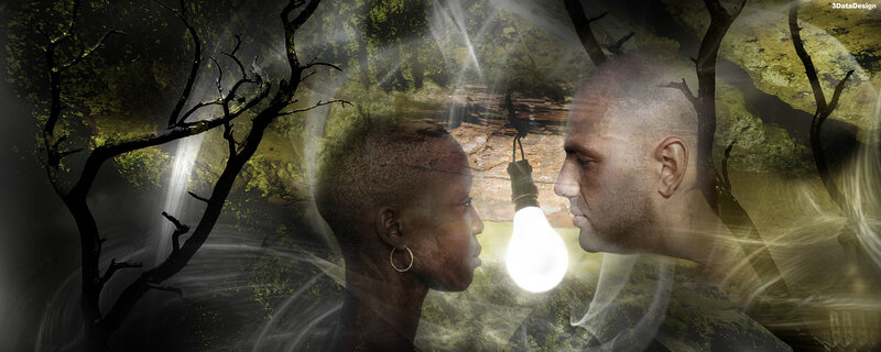 two people facing each other