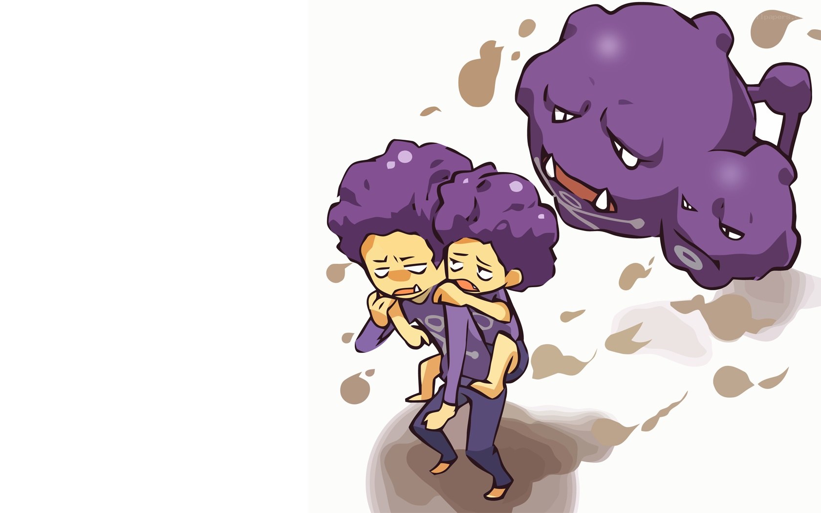 Two people fleeing a monster