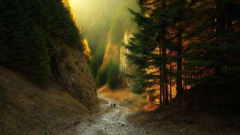 Two People Hiking