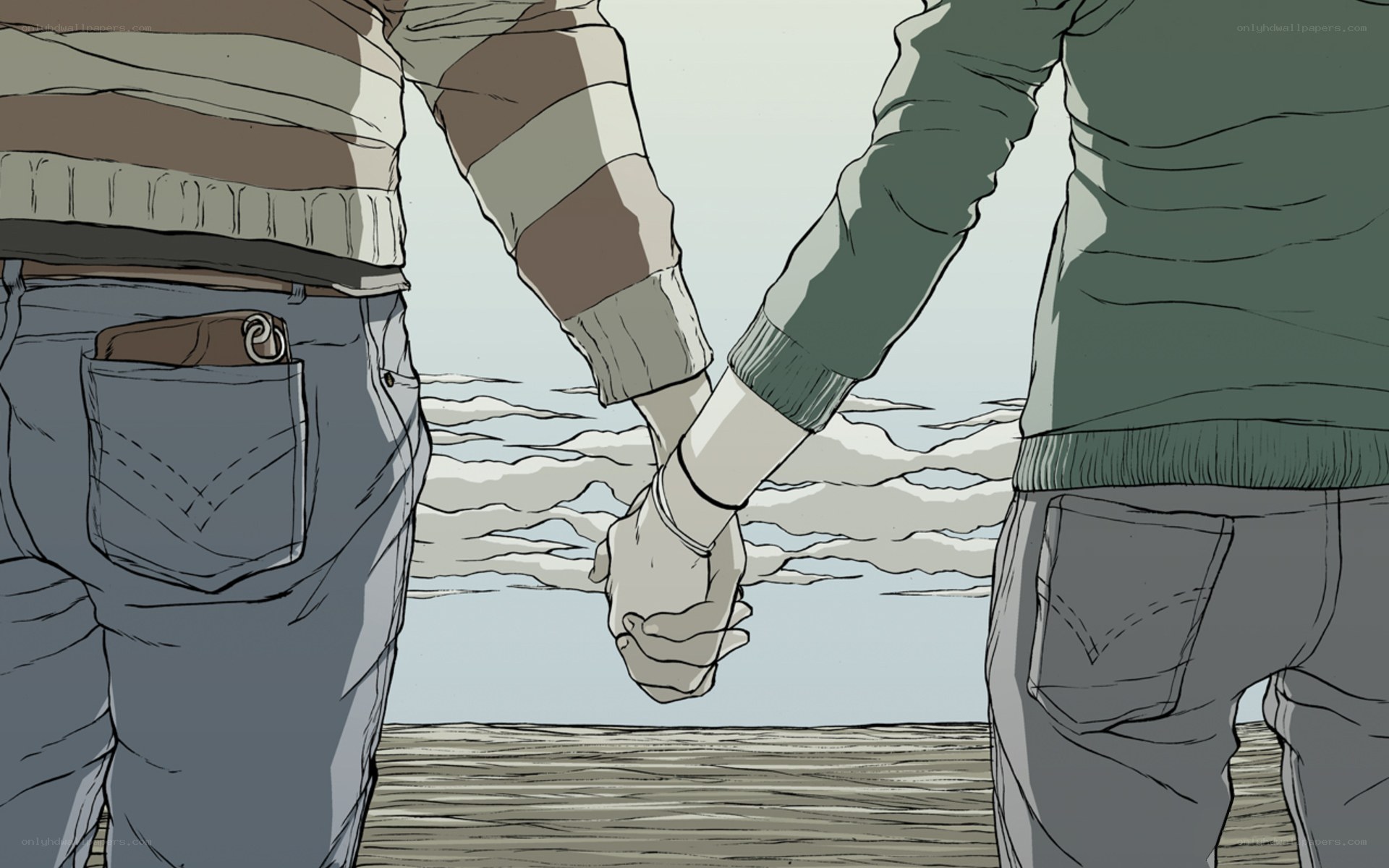 two people holding hands