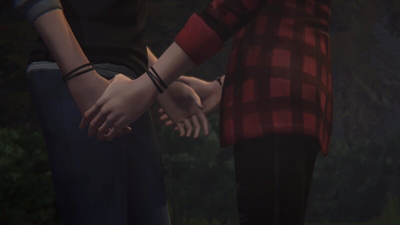 Two People Holding Hands — Red, Intimate