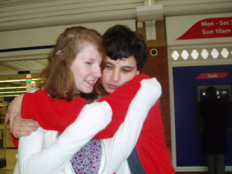 two people hugging