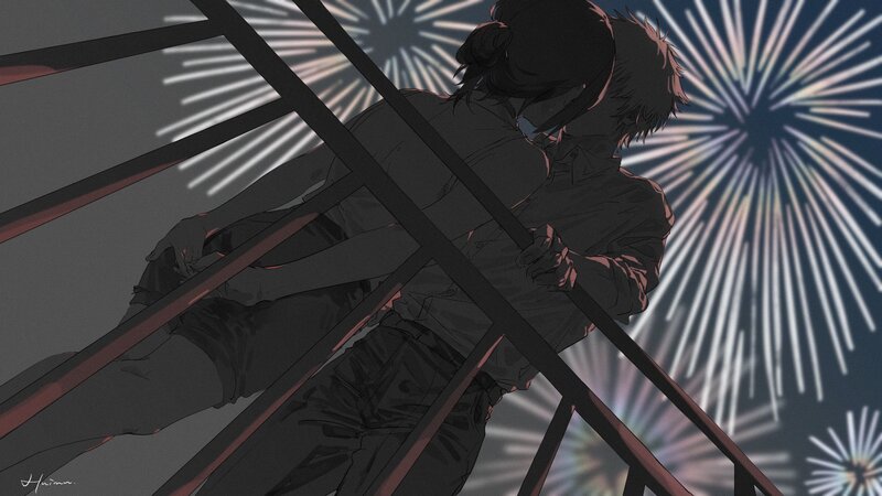 Two People Hugging — Black, Dramatic, Night