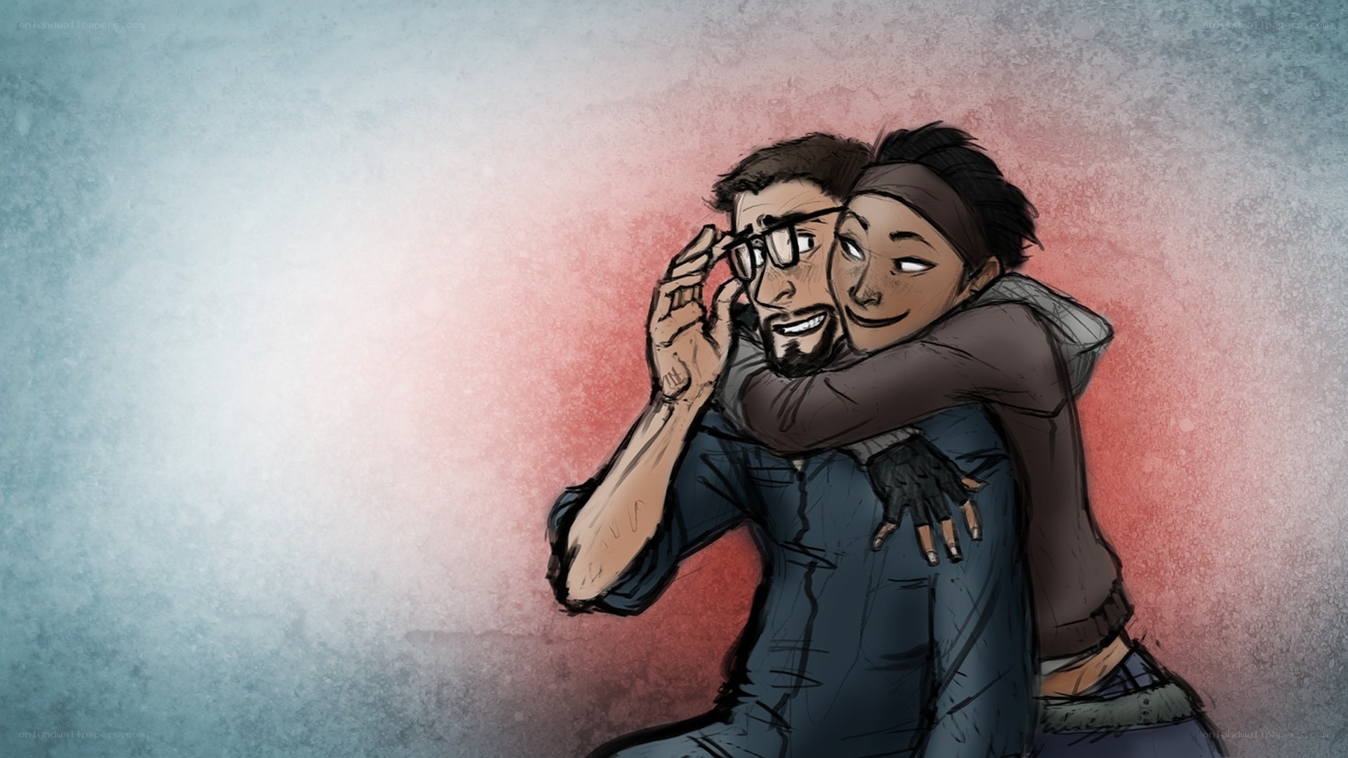 two people hugging warmly