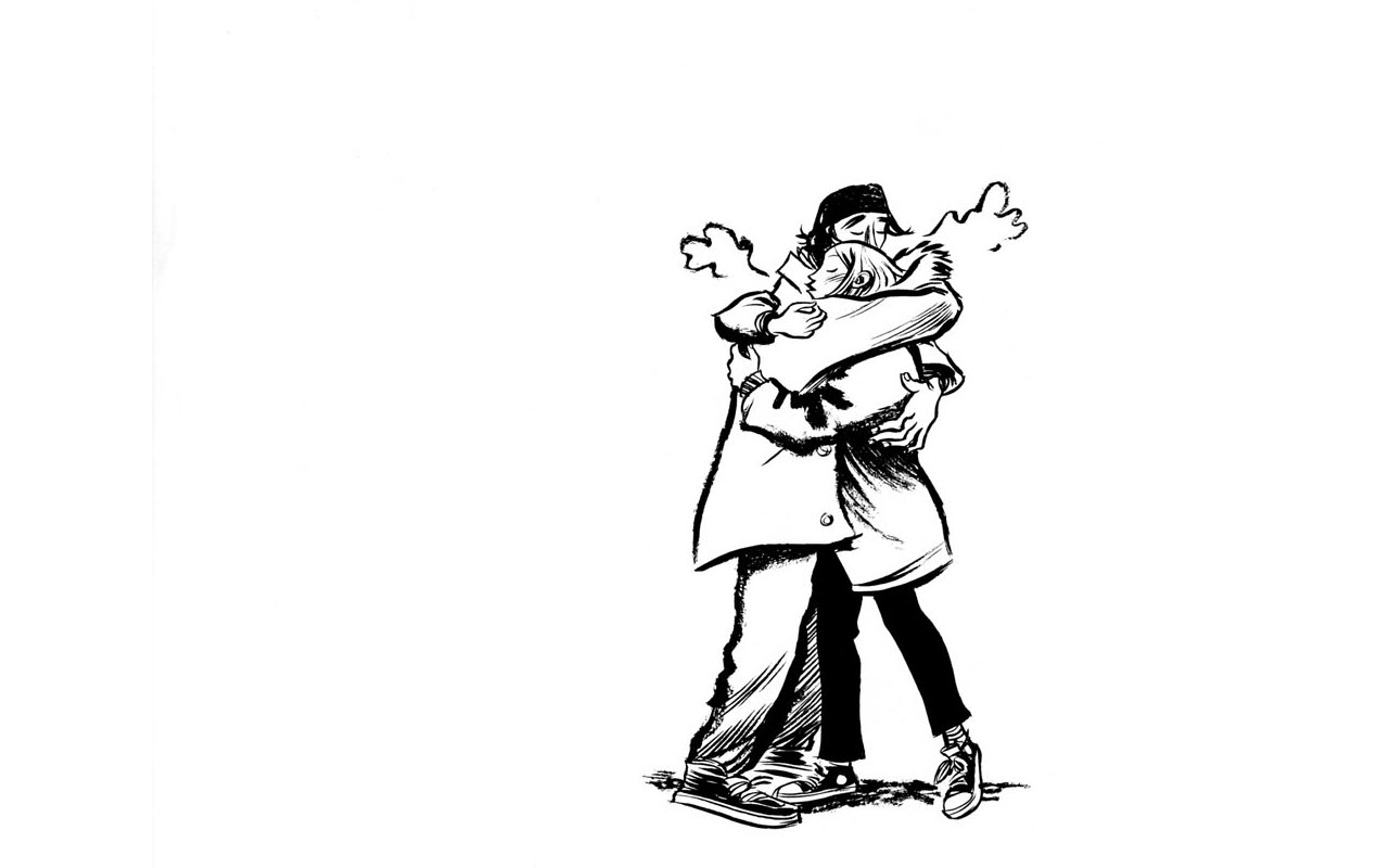 two people hugging