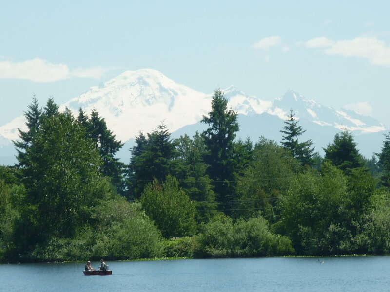 Two People in a Boat — Blue, Serene