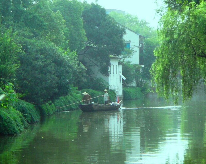 Two People in a Boat — Green