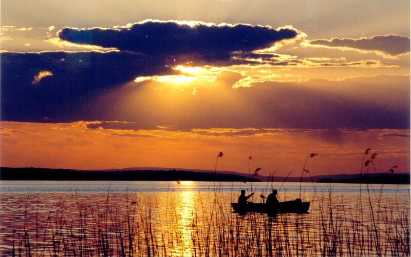 Two People in a Boat — Orange