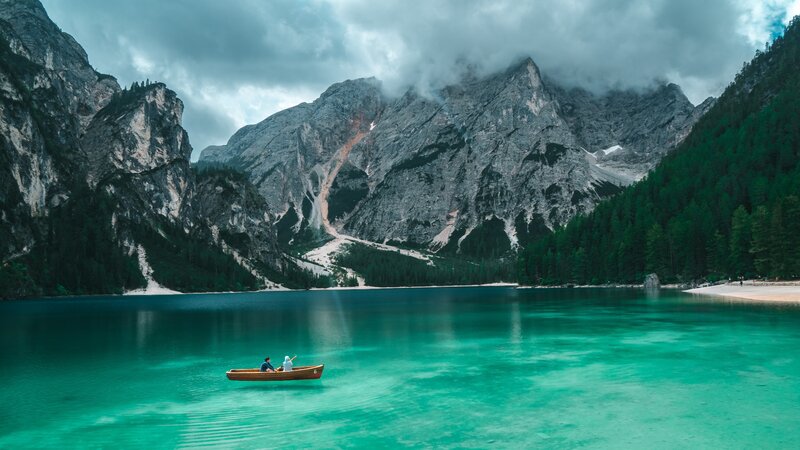 Two People in a Boat — Teal