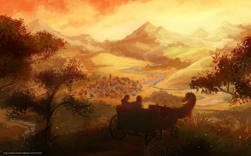 Two People in a Cart — Orange