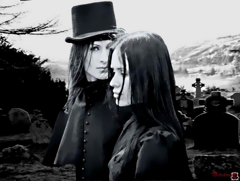 Two People in a Cemetery