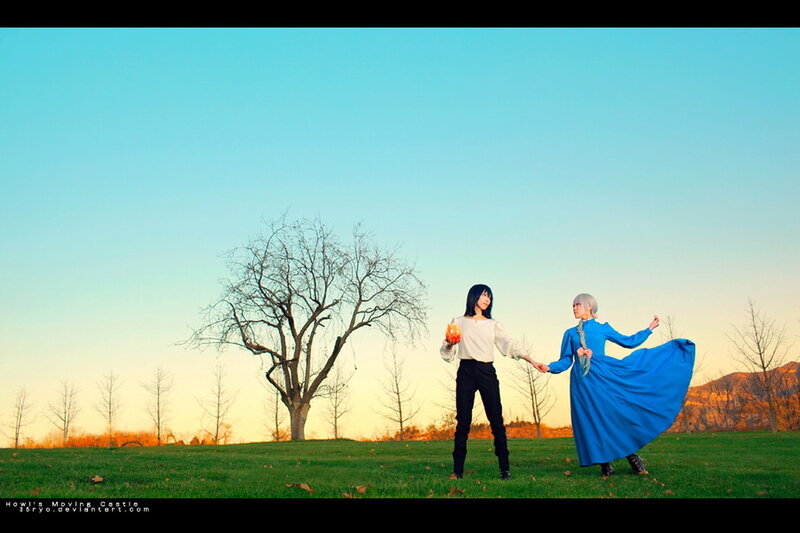 Two People in a Field — Blue, Serene