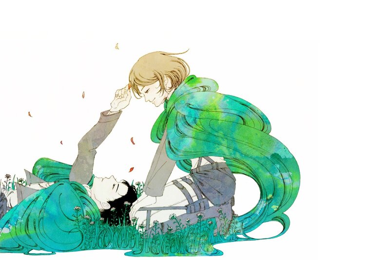 Two People in a Field — Green, Serene, Autumn