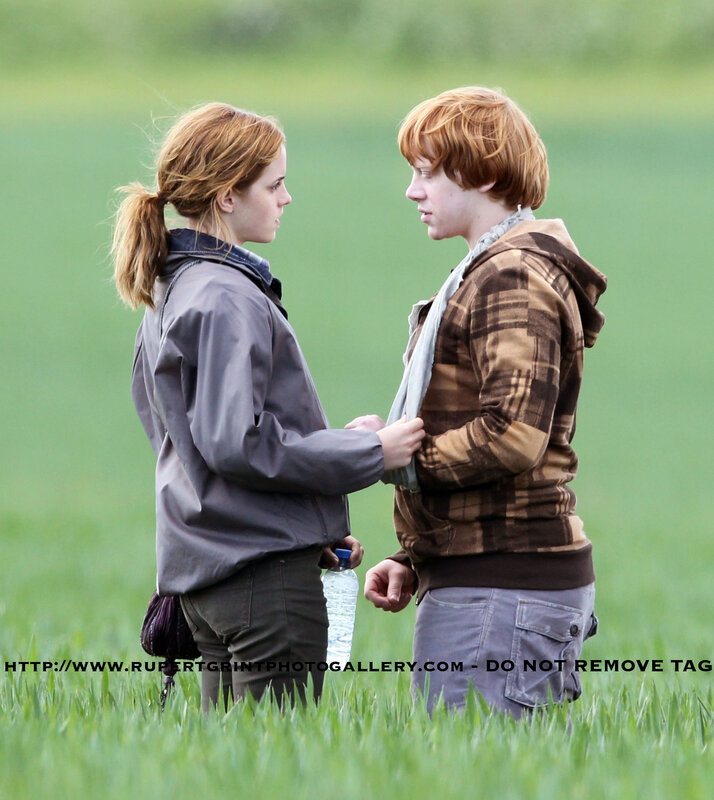 two people in a field