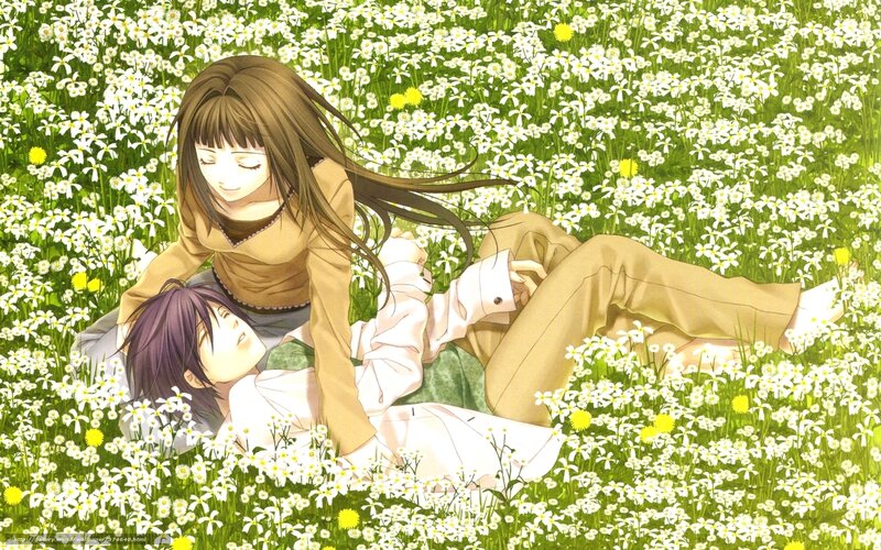 Two People in a Flower Field